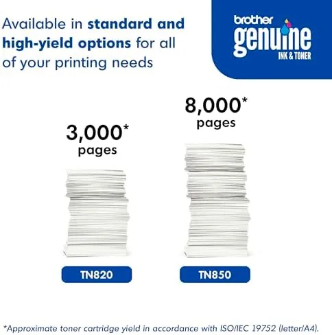 The Brother Genuine High Yield Toner Cartridge, TN850, Replacement Black Toner compared in context