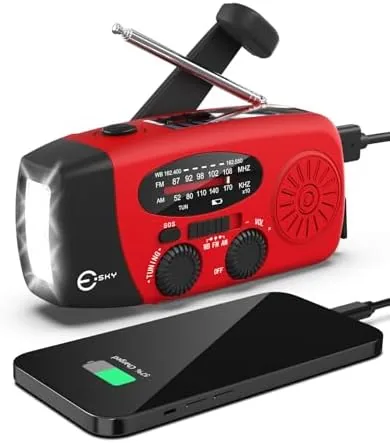 Esky Emergency Hand Crank Radio 7400mWh with 3 LED Flashlight, AM/FM/NOAA Portable Weather Radio Review: Tested and Rated