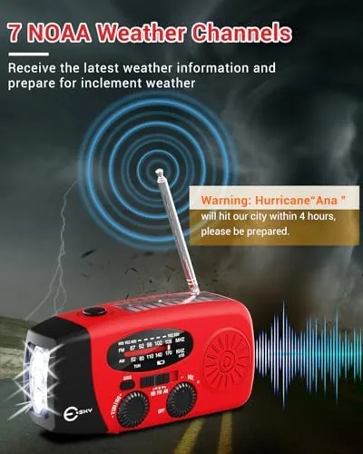 Close look at the Esky Emergency Hand Crank Radio 7400mWh with 3 LED Flashlight build quality
