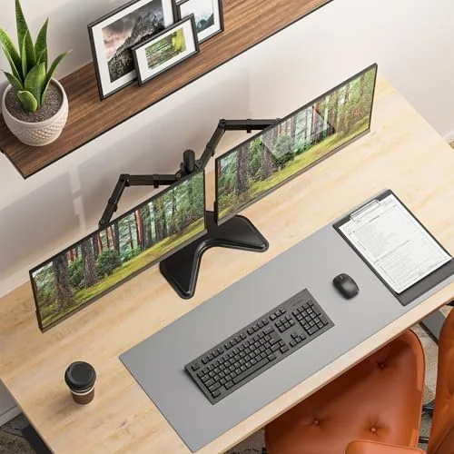 Detail shot of the WALI Dual Monitor Stand for Desk, Monitor Stands for 2 features