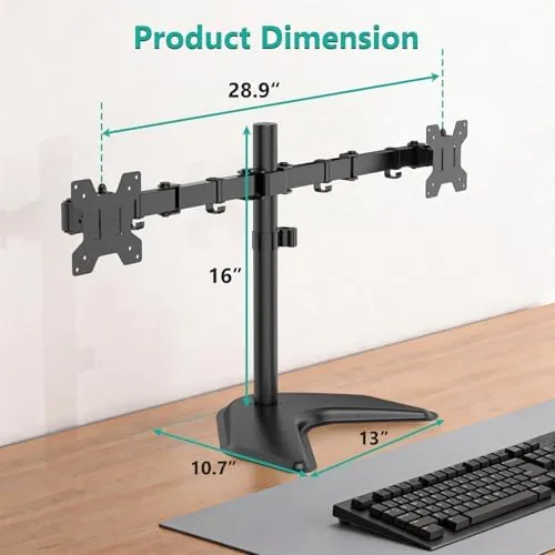 The WALI Dual Monitor Stand for Desk, Monitor Stands for 2 in real use