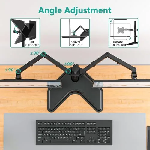 Another view of the WALI Dual Monitor Stand for Desk, Monitor Stands for 2