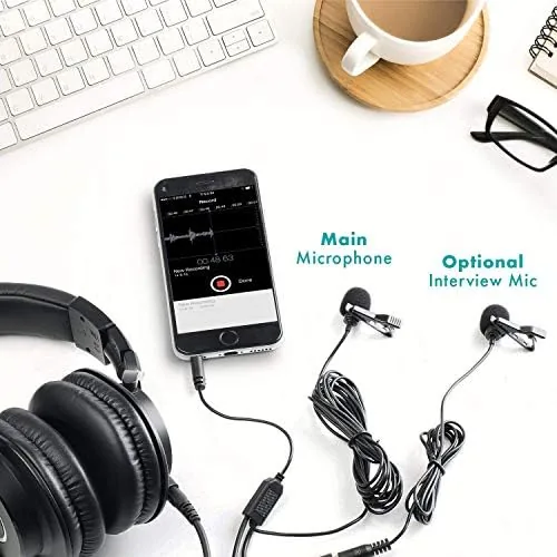 Another view of the Movo Professional Lavalier Lapel Clip-on Interview Podcast Microphone with Secondary