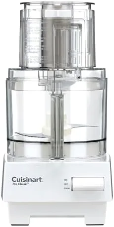 Cuisinart 7-cup food processor in white on a kitchen counter