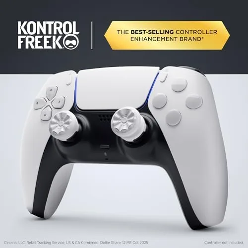 Close view of the high-rise and mid-rise thumbsticks on a DualSense