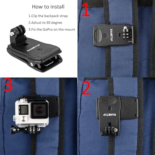 Another view of the Backpack Strap Hat Clip Mount Compatible with GoPro | for