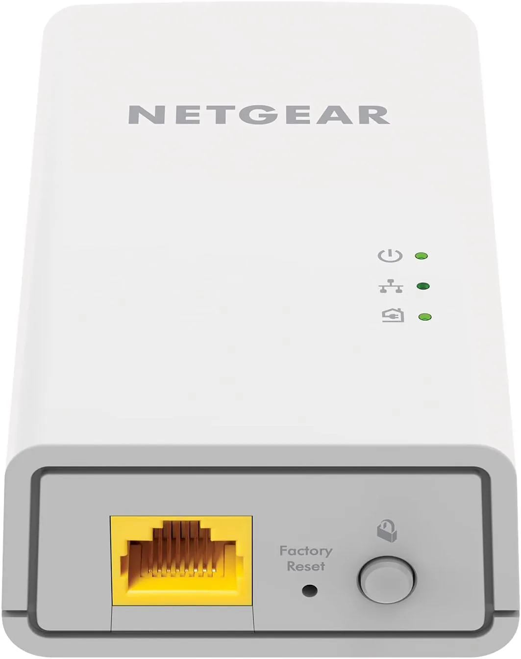 An Ethernet cable running from the adapter to a gaming console in a living room