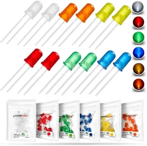 CHANZON 6 Colors 5mm LED Diode Emitting Lights Assortment Kit 3V 60pcs | Diffused Review: Tested and Rated