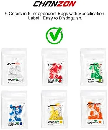 Another view of the CHANZON 6 Colors 5mm LED Diode Emitting Lights Assortment Kit