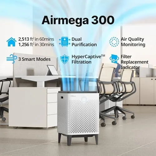 Close view of the washable pre-filter on the COWAY Airmega 300