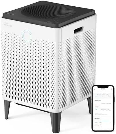 The COWAY Airmega 300S standing in a modern living room corner