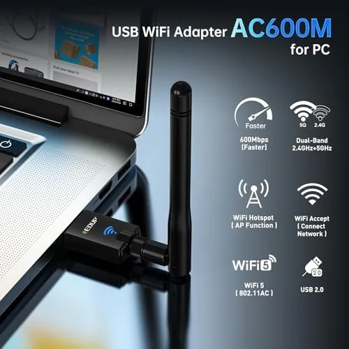 Close look at the EDUP® USB WiFi Adapter AC600M for Desktop PC, Wireless USB build quality