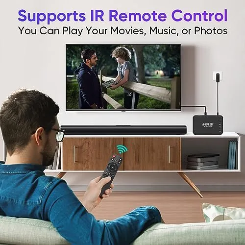 The media player connected to a monitor through the VGA port