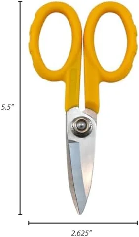 Close look at the Miller KS-1 Yellow Fiber Optic Kevlar Scissors, Easily Portable Utility build quality