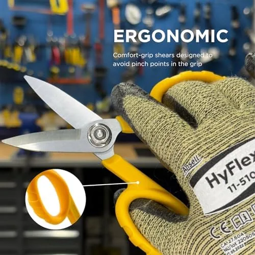 Another view of the Miller KS-1 Yellow Fiber Optic Kevlar Scissors, Easily Portable Utility