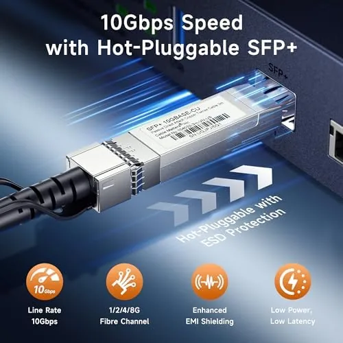 Another view of the Cable Matters 10Gbps DAC Twinax SFP+ Cable, 0.5m/1.6ft | 10GBASE-CU