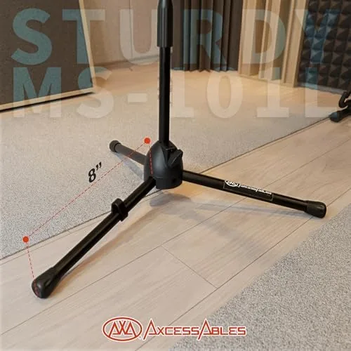 Another view of the AxcessAbles Short Microphone Stand with 34" Telescoping Boom Arm |