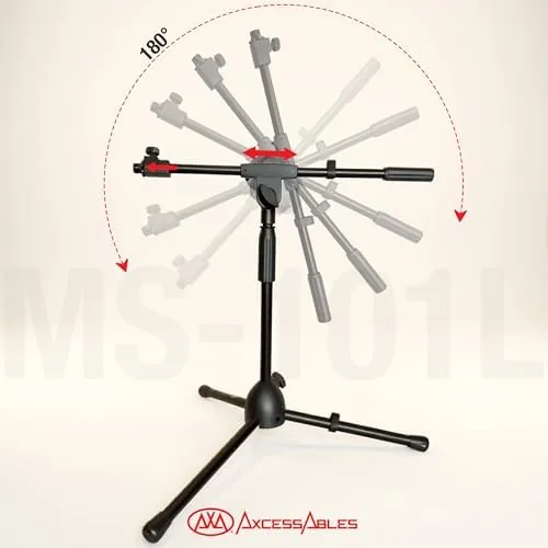 The AxcessAbles Short Microphone Stand with 34" Telescoping Boom Arm | compared in context