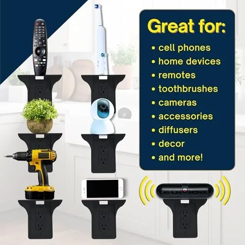 The Power Perch Outlet Shelf, No Drill Renter Friendly Shelves, 1-Pack compared in context