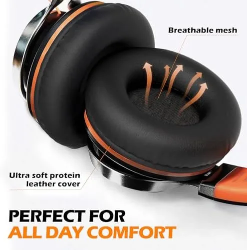 A child wearing the AILIHEN C8 headphones in front of a Chromebook