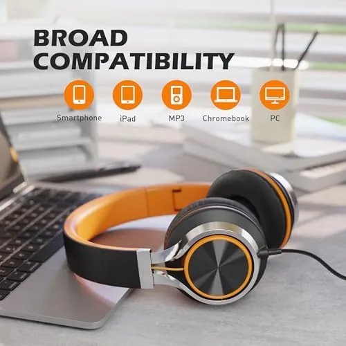 The AILIHEN C8 next to a Bluetooth headset and an adult headphone