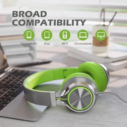 The wired headset next to a premium kids brand and a pair of earbuds