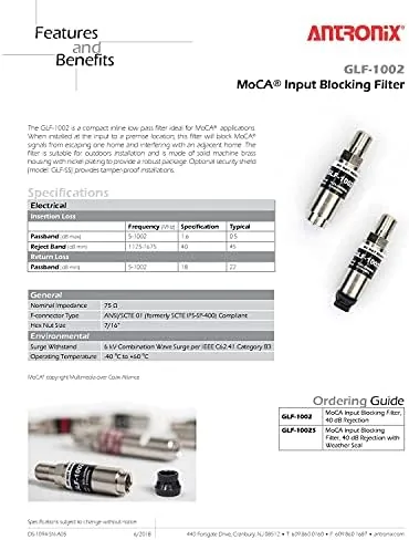 Another view of the Filter, GLF-1002 MoCA "POE" Filter for Cable TV Coaxial Networking ONLY