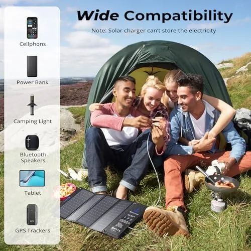 Another view of the BigBlue 28W High-Efficiency Solar Panel Charger with Dual USB-C and