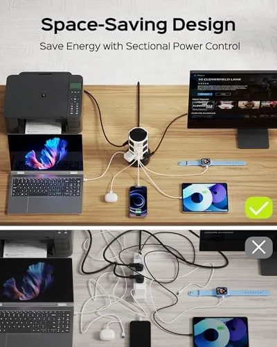 Testing the JACKYLED Power Strip Tower Surge Protector, 12 AC 6 USB over two weeks