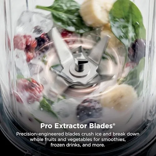 The Ninja Fit next to a full size pitcher blender for size comparison