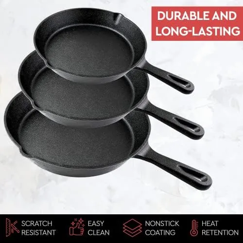 Close up of the pre-seasoned cooking surface of the 10 inch skillet
