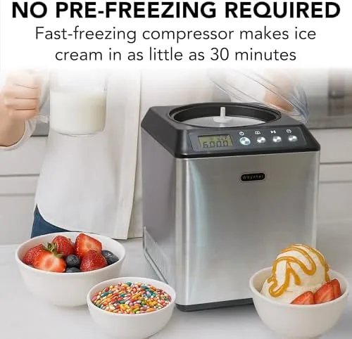 Close look at the Whynter Ice Cream Maker Machine Automatic 2.1 Qt. Upright with build quality