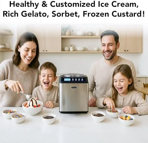 Another view of the Whynter Ice Cream Maker Machine Automatic 2.1 Qt. Upright with