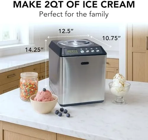 The Whynter Ice Cream Maker Machine Automatic 2.1 Qt. Upright with compared in context