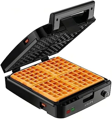 KRUPS 4 Slice Belgian Waffle Maker Review: Family Breakfasts Without the Wait