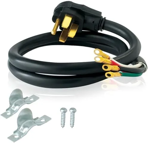 Eastman 6 foot electric range cord coiled on a workbench