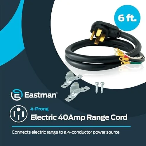 Close up of the 4 prong plug end of the Eastman range cord