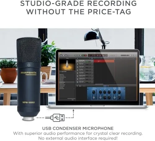 Close look at the Marantz Professional MPM-1000U USB Condenser Microphone | Plug and Play build quality