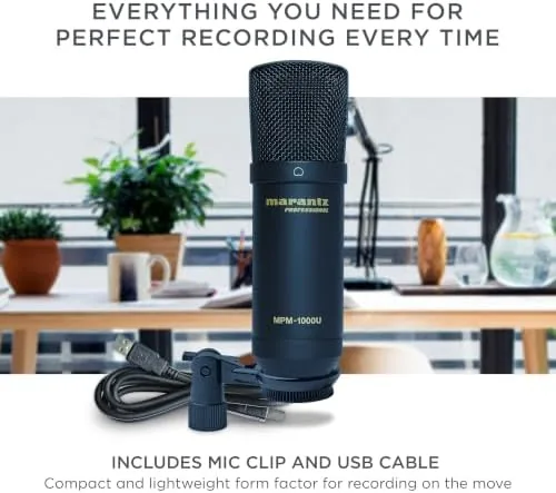 Another view of the Marantz Professional MPM-1000U USB Condenser Microphone | Plug and Play