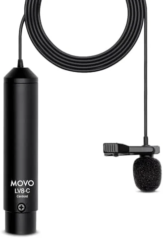 Overview of the Movo LV8-C Broadcast-Quality XLR Lavalier Cardioid Condenser Wired Microphone with