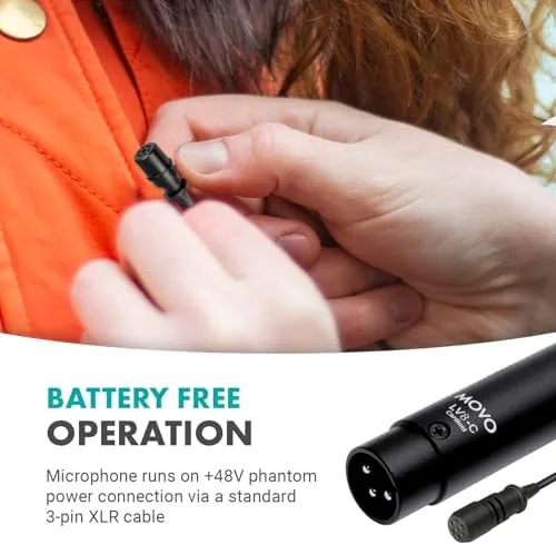 Another view of the Movo LV8-C Broadcast-Quality XLR Lavalier Cardioid Condenser Wired Microphone with