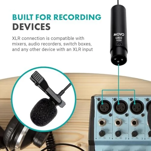 The Movo LV8-C Broadcast-Quality XLR Lavalier Cardioid Condenser Wired Microphone with compared in context