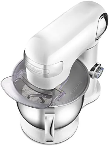 Bread dough being kneaded with the dough hook in the Cuisinart bowl