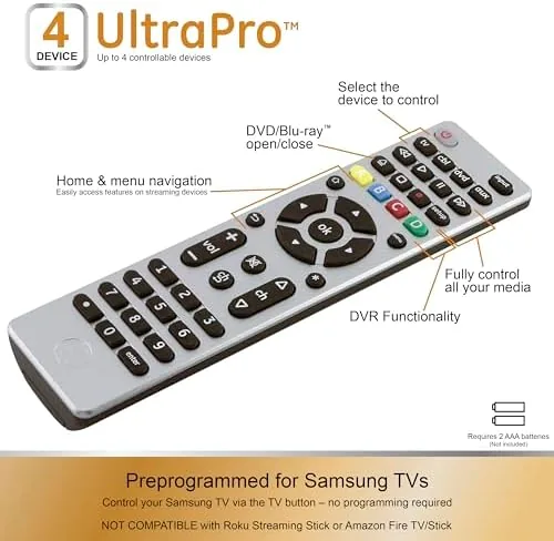 Close look at the GE Universal Remote Control for Samsung LG RokuTV Vizio Sony build quality