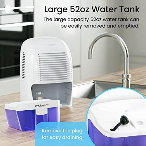 The Pro Breeze Electric Mini Dehumidifier, 2200 Cubic Feet (250 sq in real use