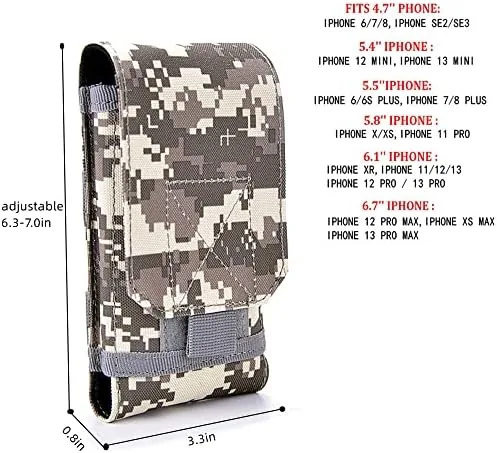 Close look at the Universal Tactical MOLLE Holster Army Mobile Phone Belt Pouch EDC build quality