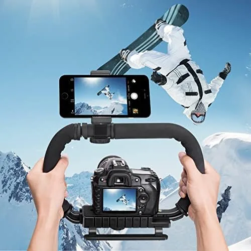 Close look at the 3-Shoe DSLR/Action Camera/Camcorder/Phone Stabilizer Expansion Cage Mount | Moviemaking Holder build quality