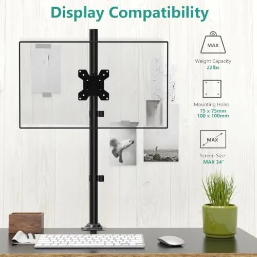 Detail shot of the WALI Tall Monitor Arm Mount for Desk for 13-34 inch features