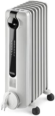 DeLonghi Radia S oil filled radiator in light gray in a modern room