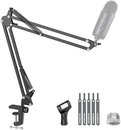 InnoGear Boom Arm Microphone Mic Stand for Blue Yeti Fifine HyperX, Black | Desk Review: Tested and Rated